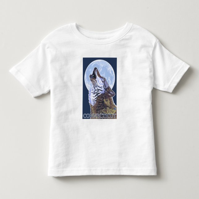 ConnecticutHowling Wolf Toddler T-Shirt (Front)