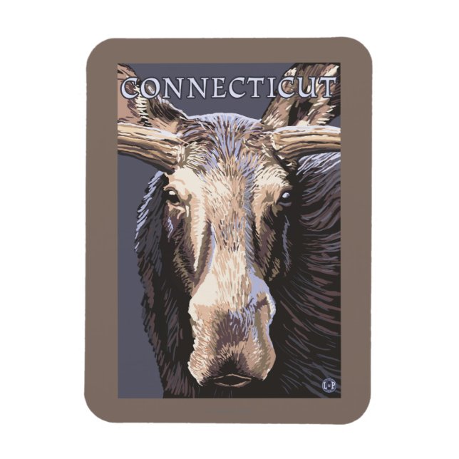 ConnecticutMoose Up Close Magnet (Vertical)