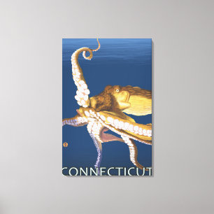 ConnecticutOctopus Scene Canvas Print