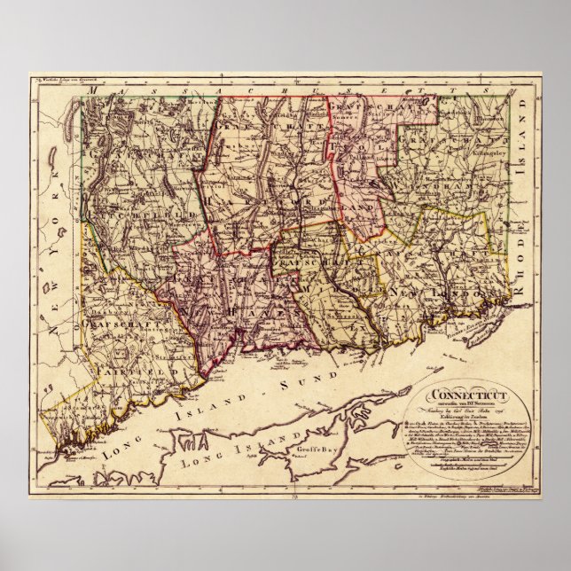 ConnecticutPanoramic MapConnecticut 2 Poster (Front)