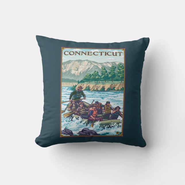 ConnecticutRiver Rafting Scene Cushion (Front)