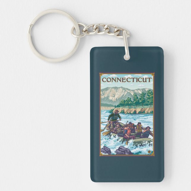 ConnecticutRiver Rafting Scene Key Ring (Front)