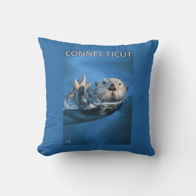 ConnecticutSea Otter Scene Cushion (Front)