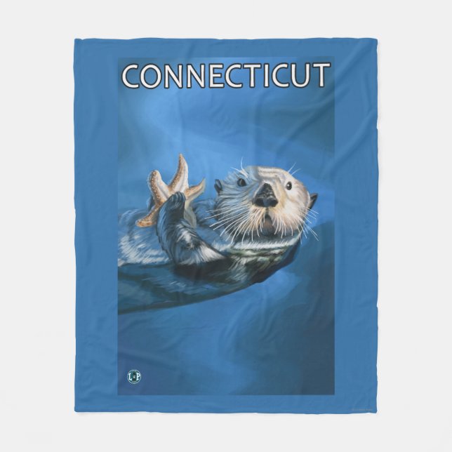 ConnecticutSea Otter Scene Fleece Blanket (Front)