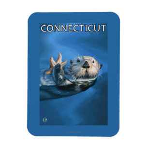 ConnecticutSea Otter Scene Magnet