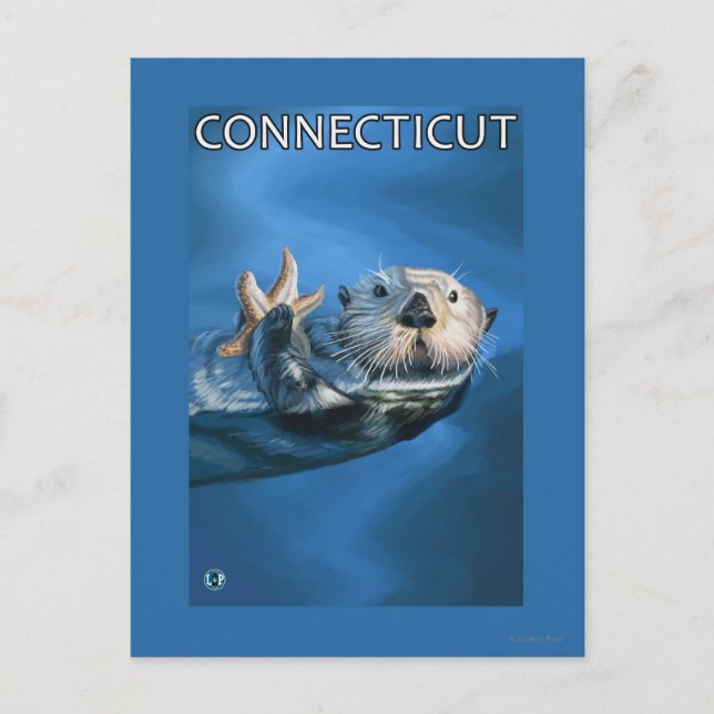 ConnecticutSea Otter Scene Postcard (Front)