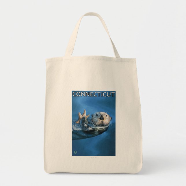 ConnecticutSea Otter Scene Tote Bag (Front)