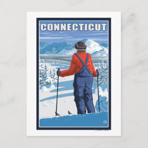 ConnecticutSkier Admiring View Postcard