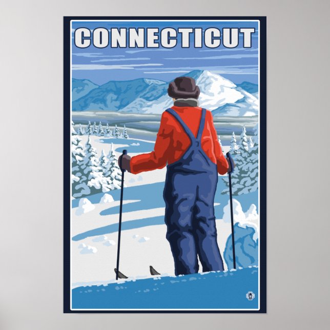 ConnecticutSkier Admiring View Poster (Front)