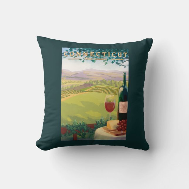 ConnecticutWine Country Scene Cushion (Front)