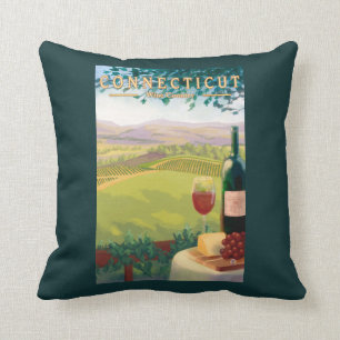 ConnecticutWine Country Scene Cushion
