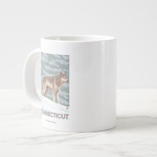 ConnecticutWolf Scene Large Coffee Mug