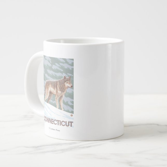ConnecticutWolf Scene Large Coffee Mug (Front Left)