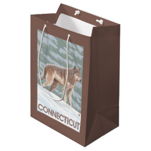 ConnecticutWolf Scene Medium Gift Bag