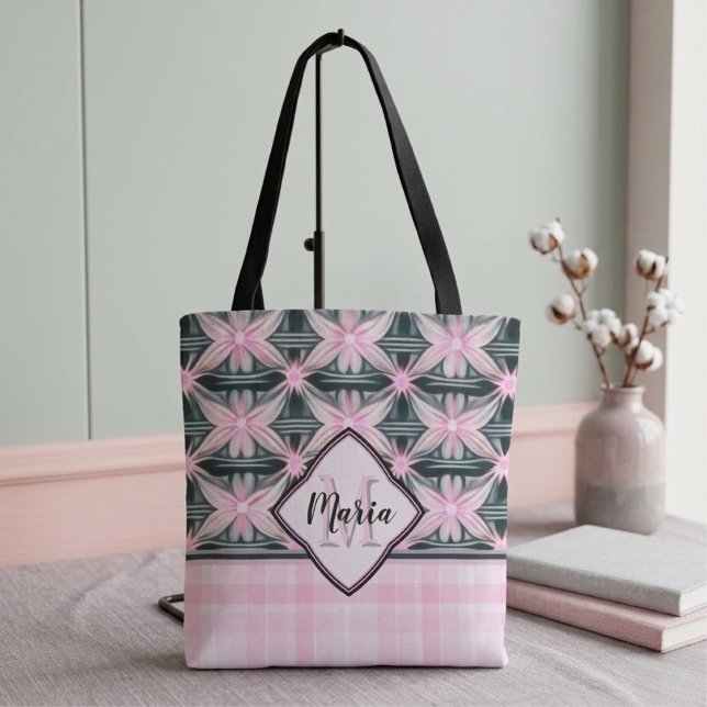 Connecting Pink Flowers Tote Bag (Creator Uploaded)