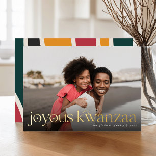 Connection   Full Photo Joyous Kwanzaa Foil Holiday Card