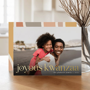 Connection   Full Photo Joyous Kwanzaa Foil Holiday Card