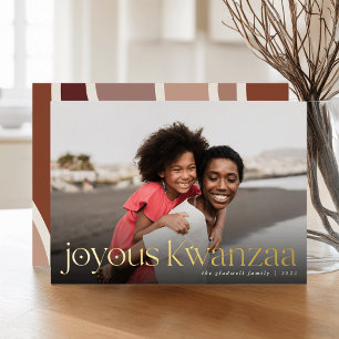 Connection   Full Photo Joyous Kwanzaa Foil Holiday Card