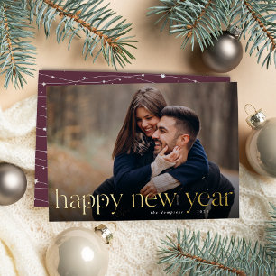 Connection Full Photo New Year Foil Holiday Card