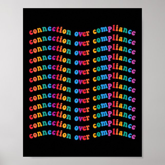 Connection Over Compliance Autism Awareness Mental Poster (Front)