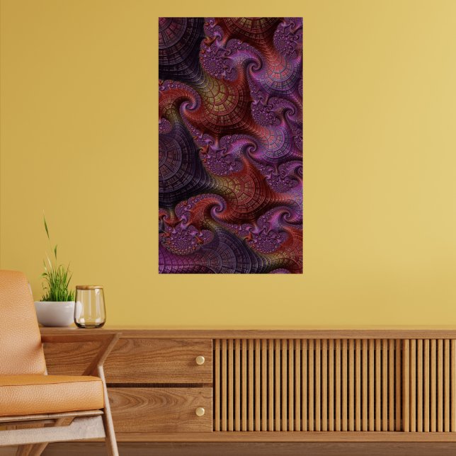 Connections Colourful Fractal Abstract Landscape Poster (Living Room 2)