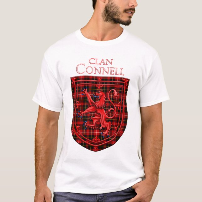 Connell Tartan Scottish Plaid Lion Rampant T-Shirt (Front)