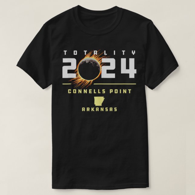 Connells Point Arkansas 2024 Total Solar Eclipse T T-Shirt (Design Front)