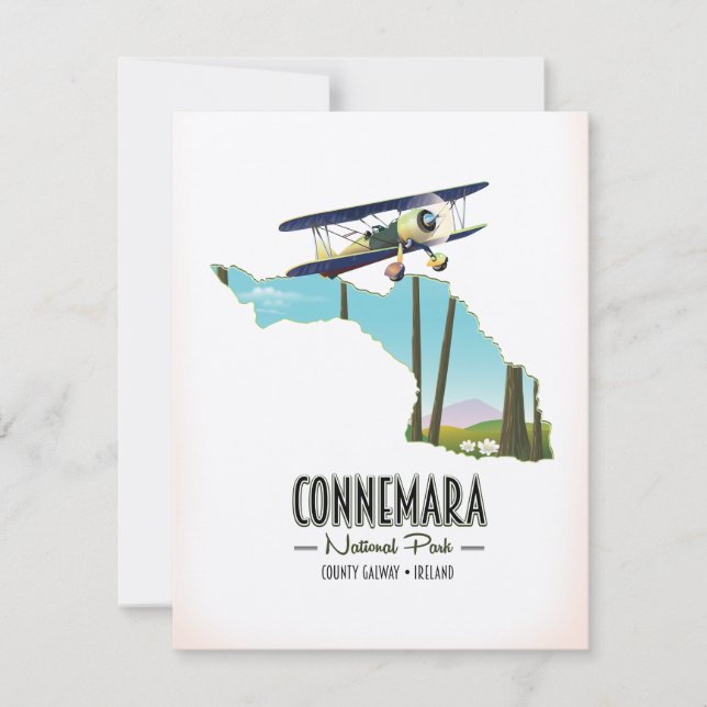 Connemara National Park County Galway Ireland map (Front)