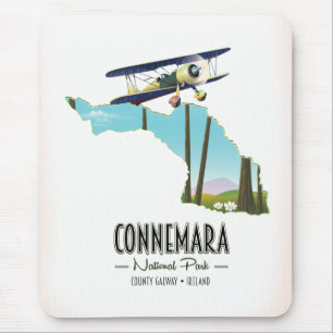 Connemara National Park County Galway Ireland map Mouse Mat