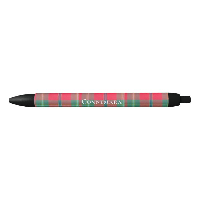 Connemara Tartan Customisable Black Ink Pen (Front)