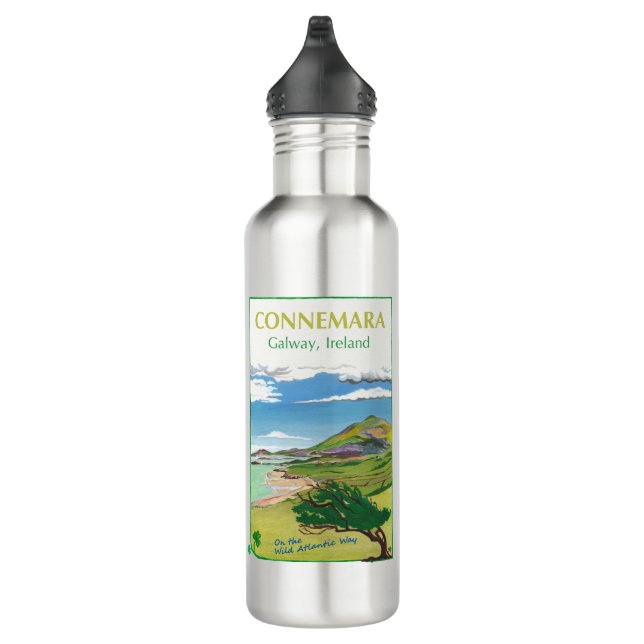 Connemara Travel Poster Design Water Bottle (Right)