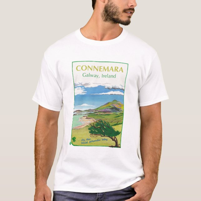 Connemara Travel Poster T shirt Design (Front)