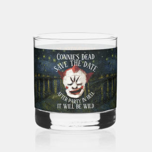Connie's Dead After Party in Hell Save the Date Whiskey Glass