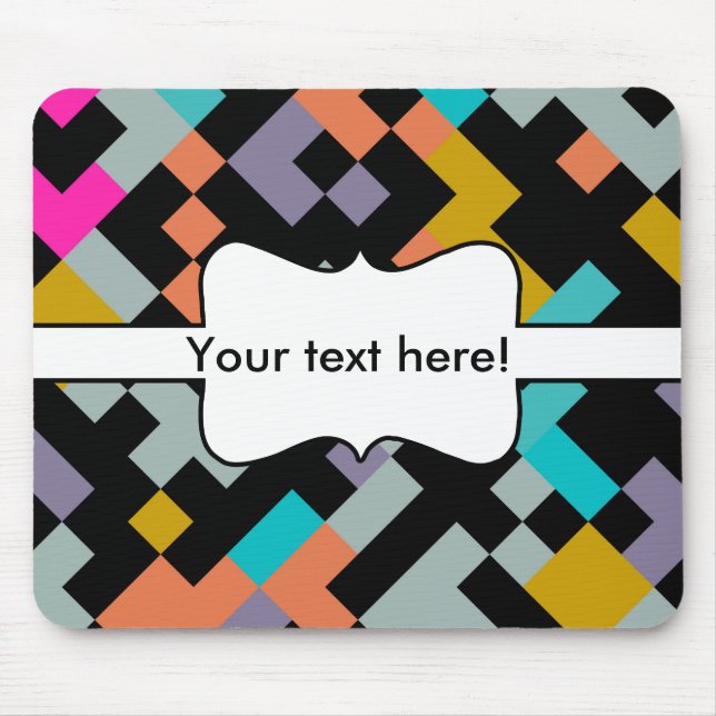 Connnected shapes abstract design mouse mat (Front)