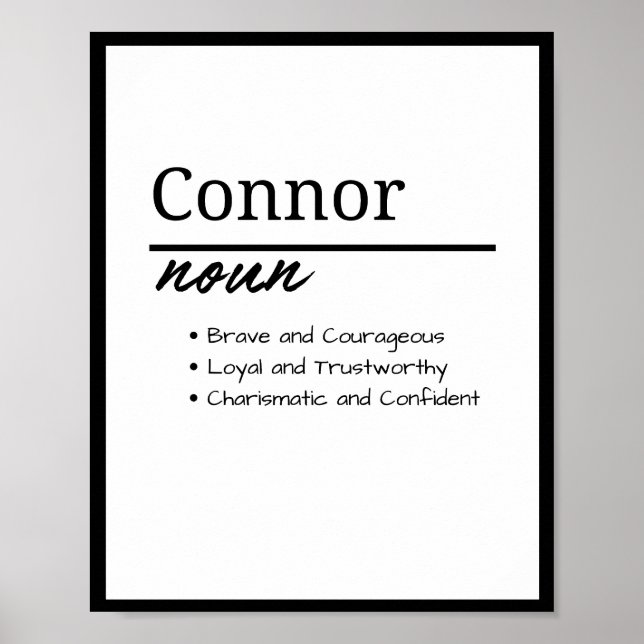 Connor, Boy Personalised Name Definition Poster (Front)