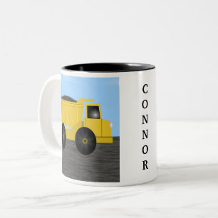 Connor Dump Truck Personalised Name Mug