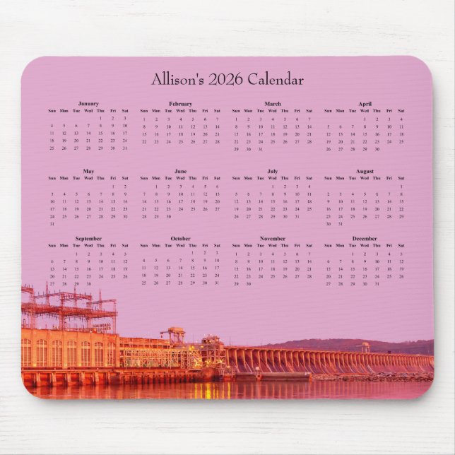 Conowingo Dam at Sunrise – 2026 Calendar Mouse Mat (Front)