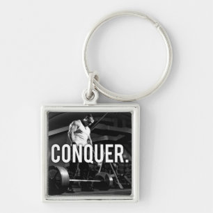 CONQUER - "Body building" Workout Motivational Key Ring