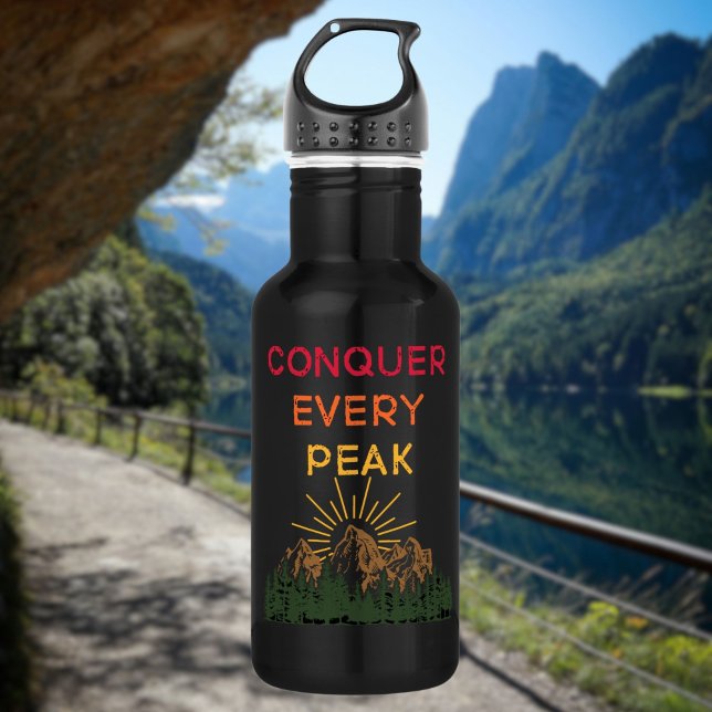 Conquer Every Peak Hiking Mantra 532 Ml Water Bottle (Creator Uploaded)