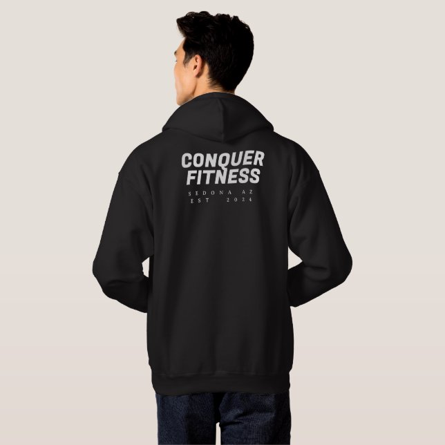 Conquer Fitness Sedona Hoodie white font (Back Full)