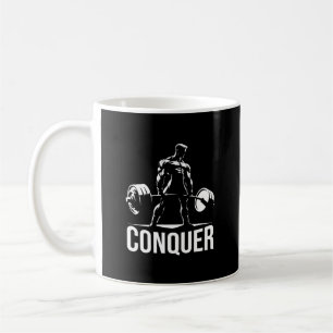 CONQUER - Motivational Gym, Workout Fitness Anime Coffee Mug