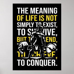 Conquer - Motivational Gym, Workout Fitness Poster