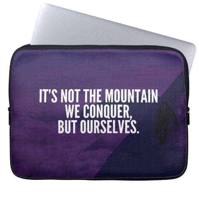 Conquer Mountain - Motivational Laptop Sleeve (Front)