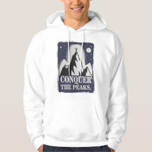 Conquer the Peaks Motivational Mountain Design Hoodie