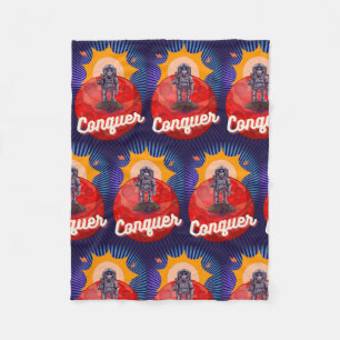 CONQUER THE WORLD   , AQUI ESTAMOS Y NO NOS VAMOS FLEECE BLANKET