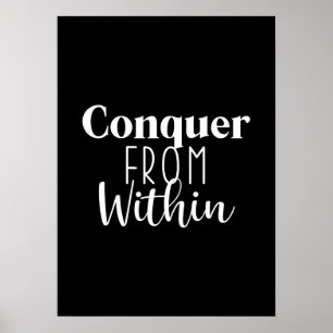 Conquer Within - Gym Hustle Success Motivational Poster