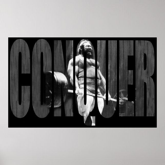 CONQUER - Workout Motivational Poster (Front)