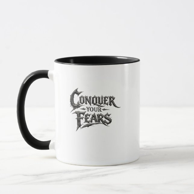 Conquer Your Fears Motivational Two-Tone Mug (Left)