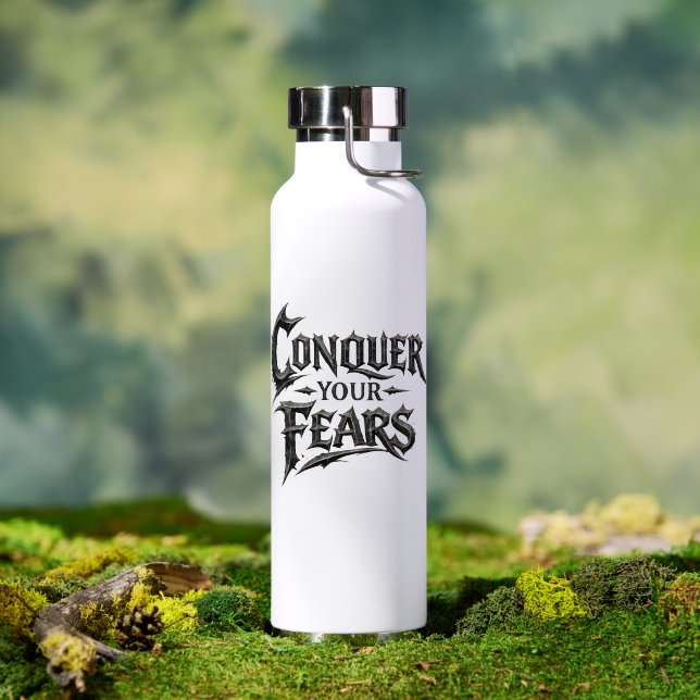 Conquer Your Fears Personalised Motivational Water Bottle (Outdoor (Rotated))