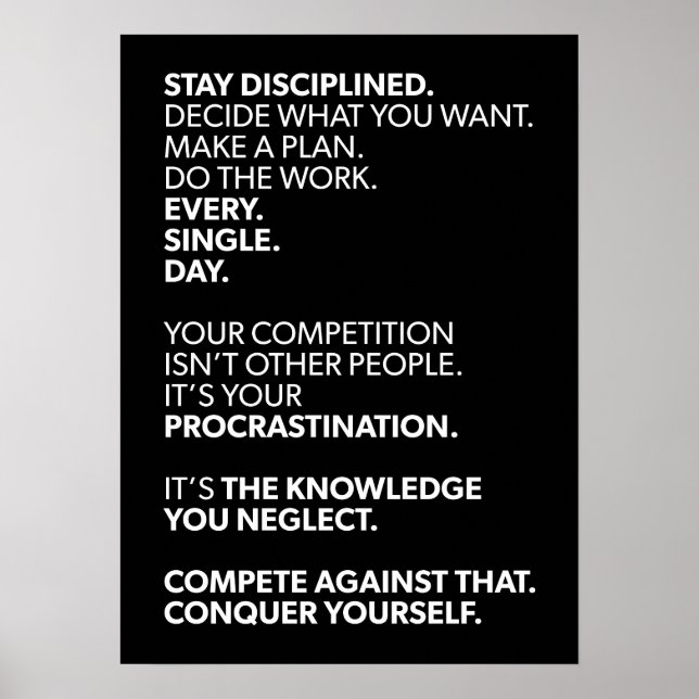 Conquer Yourself - Motivational Poster (Front)